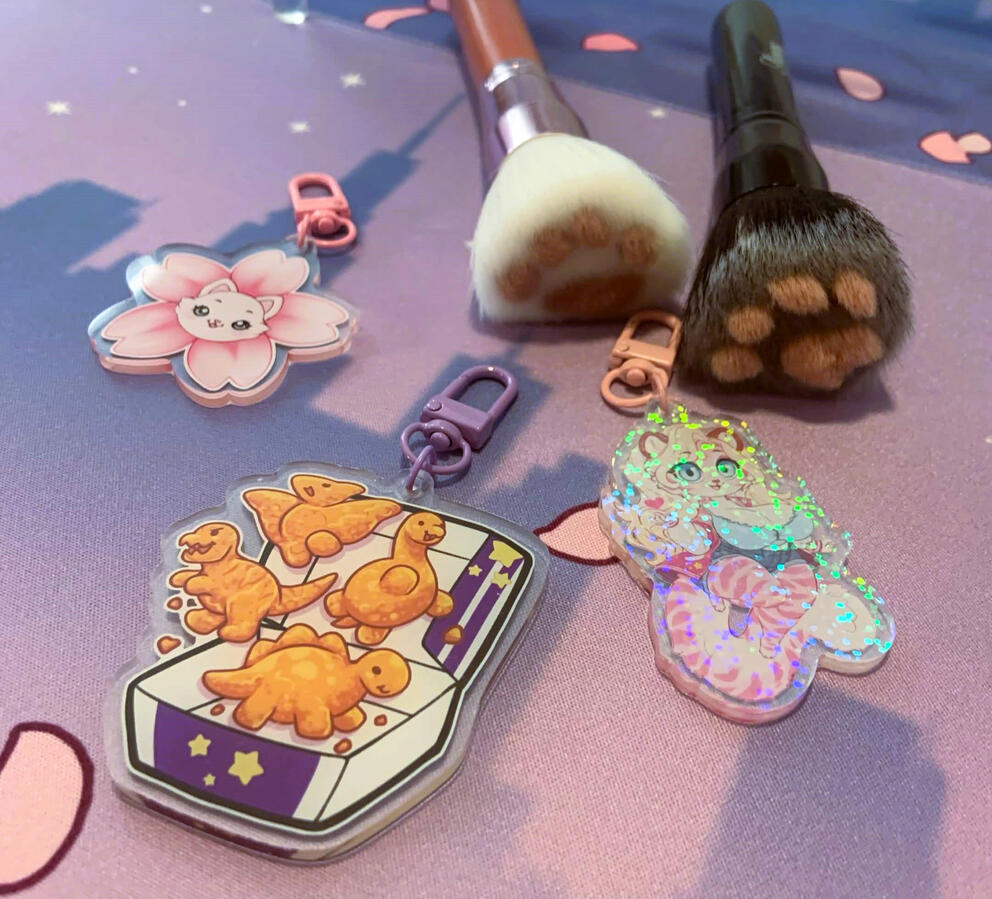 Charms and Paw Brushes